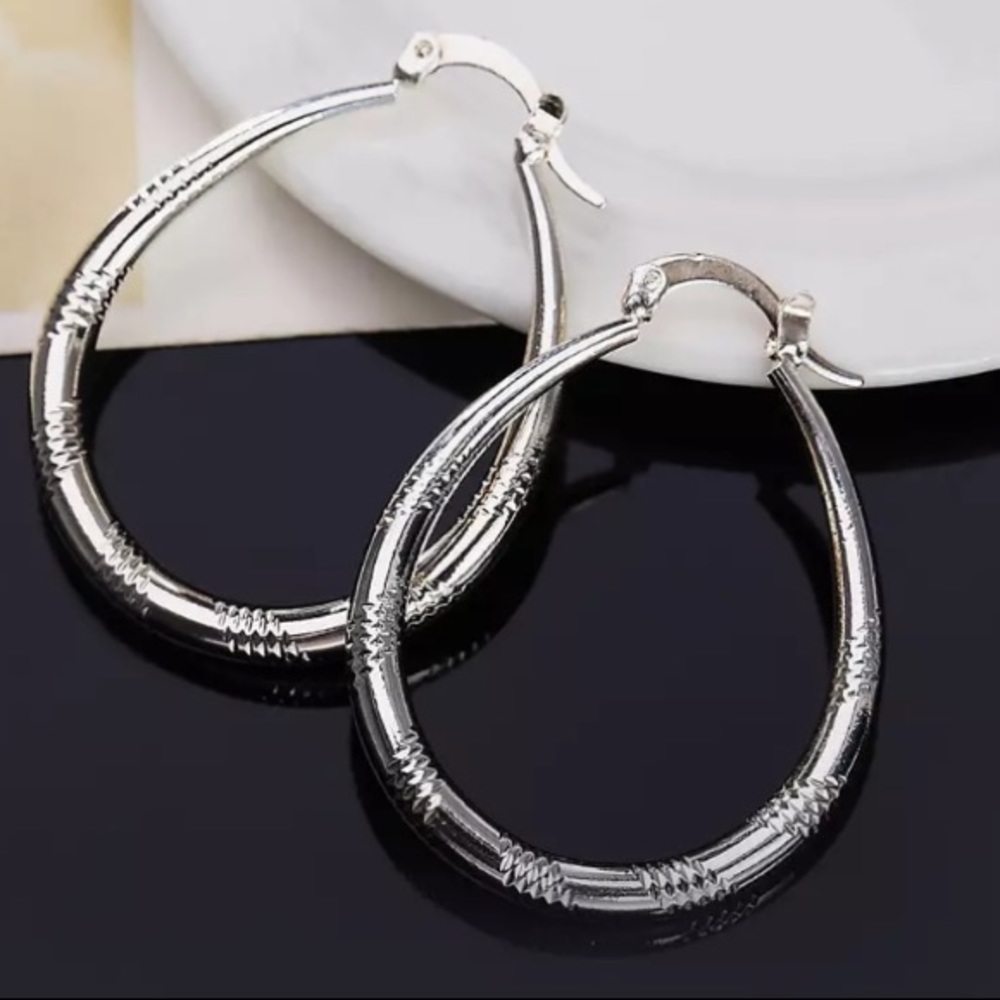 925 Sterling silver hoop earrings - Picture 1 of 6